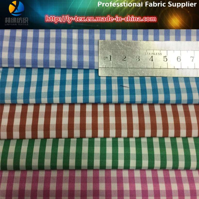 Polyester+Cotton Yarn Dyed Check Shirting Fabric